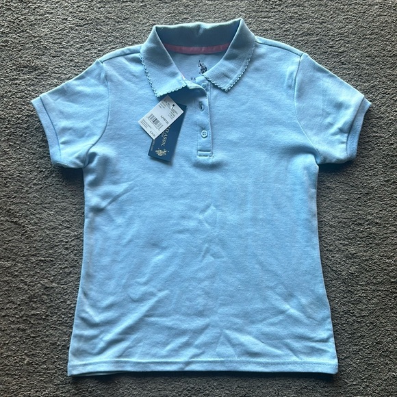 U.S Polo Assn Girl's Uniform Shirt Size L(10/12) - Picture 1 of 3